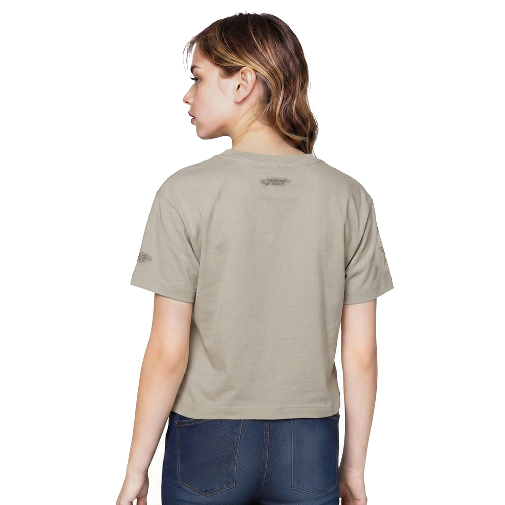NFL DALLAS COWBOYS NEUTRAL T-SHIRT À COUPE CARRÉE À MANCHES COURTES POUR FILLE JUNIOR (TAUPE)