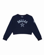 NFL DALLAS COWBOYS CLASSIC CHANDAIL À COL ROND EN MOLLETON POUR FILLE JUNIOR (MARINE MINUIT)