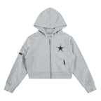 NFL DALLAS COWBOYS CLASSIC CHANDAIL À CAPUCHON EN MOLLETON À GLISSIÈRE POUR FILLE JUNIOR (GRIS CHINÉ)