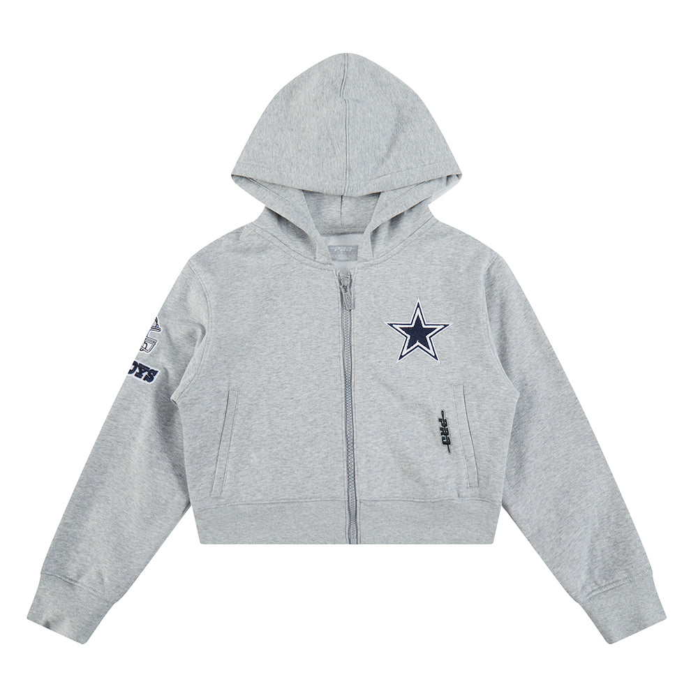 NFL DALLAS COWBOYS CLASSIC CHANDAIL À CAPUCHON EN MOLLETON À GLISSIÈRE POUR FILLE JUNIOR (GRIS CHINÉ)