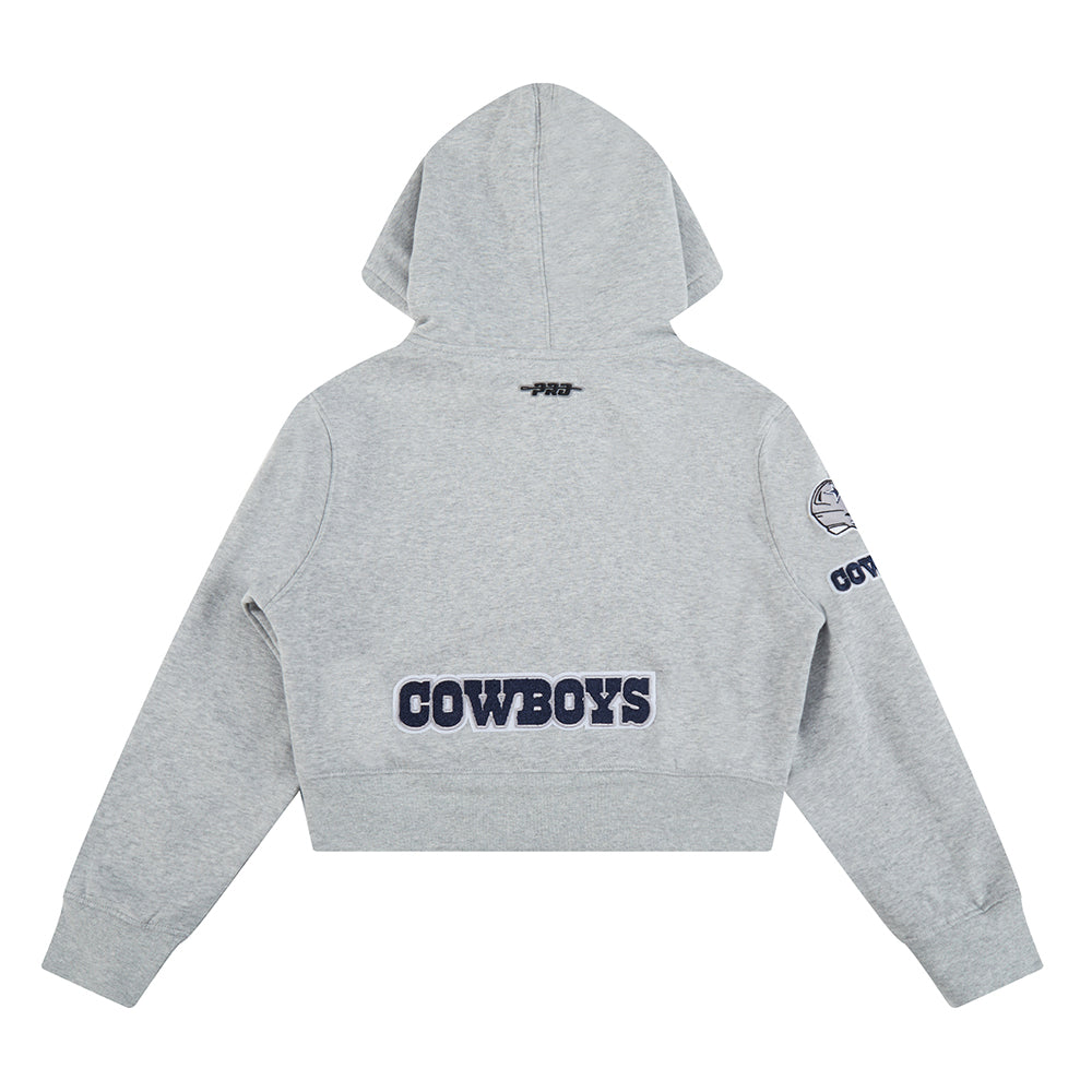 NFL DALLAS COWBOYS CLASSIC CHANDAIL À CAPUCHON EN MOLLETON À GLISSIÈRE POUR FILLE JUNIOR (GRIS CHINÉ)