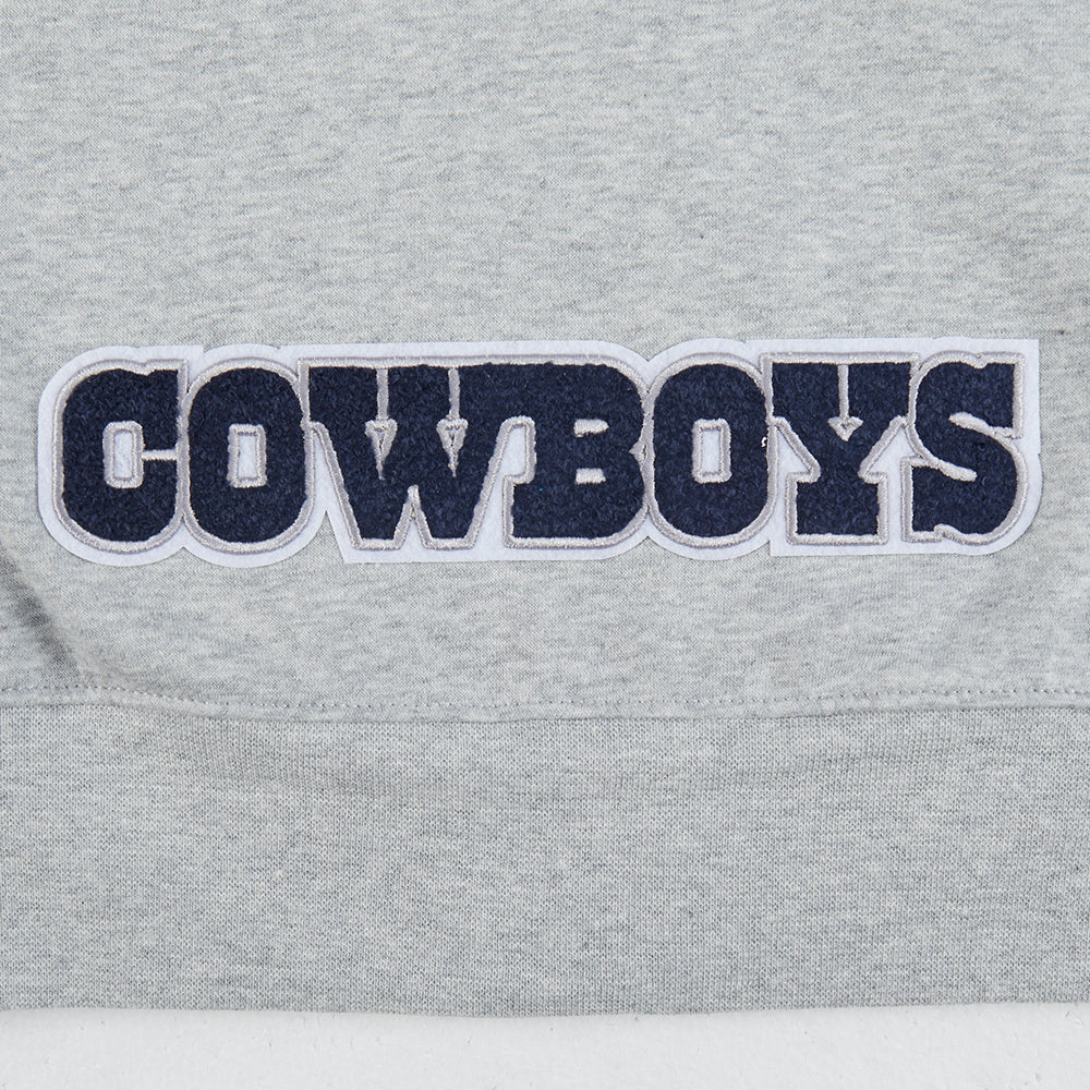 NFL DALLAS COWBOYS CLASSIC CHANDAIL À CAPUCHON EN MOLLETON À GLISSIÈRE POUR FILLE JUNIOR (GRIS CHINÉ)