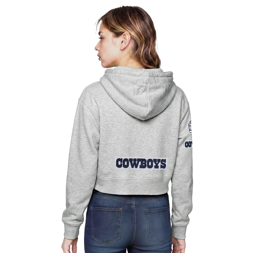 NFL DALLAS COWBOYS CLASSIC CHANDAIL À CAPUCHON EN MOLLETON À GLISSIÈRE POUR FILLE JUNIOR (GRIS CHINÉ)