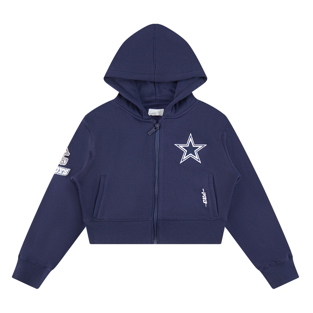 NFL DALLAS COWBOYS CLASSIC BIG GIRL'S FLC FZ HOODIE (MIDNIGHT NAVY)