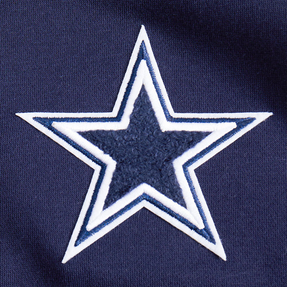 NFL DALLAS COWBOYS CLASSIC BIG GIRL'S FLC FZ HOODIE (MIDNIGHT NAVY)