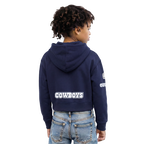 NFL DALLAS COWBOYS CLASSIC BIG GIRL'S FLC FZ HOODIE (MIDNIGHT NAVY)