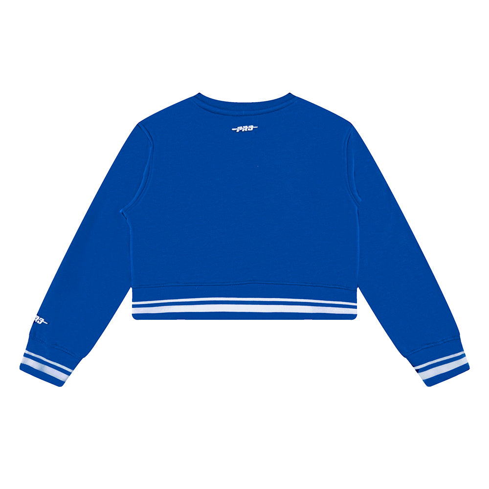 NFL DALLAS COWBOYS RETRO CLASSIC CHANDAIL À COL ROND EN MOLLETON CÔTELÉ POUR FILLE JUNIOR (BLEU DODGER)