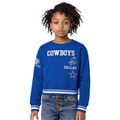 NFL DALLAS COWBOYS RETRO CLASSIC CHANDAIL À COL ROND EN MOLLETON CÔTELÉ POUR FILLE JUNIOR (BLEU DODGER)