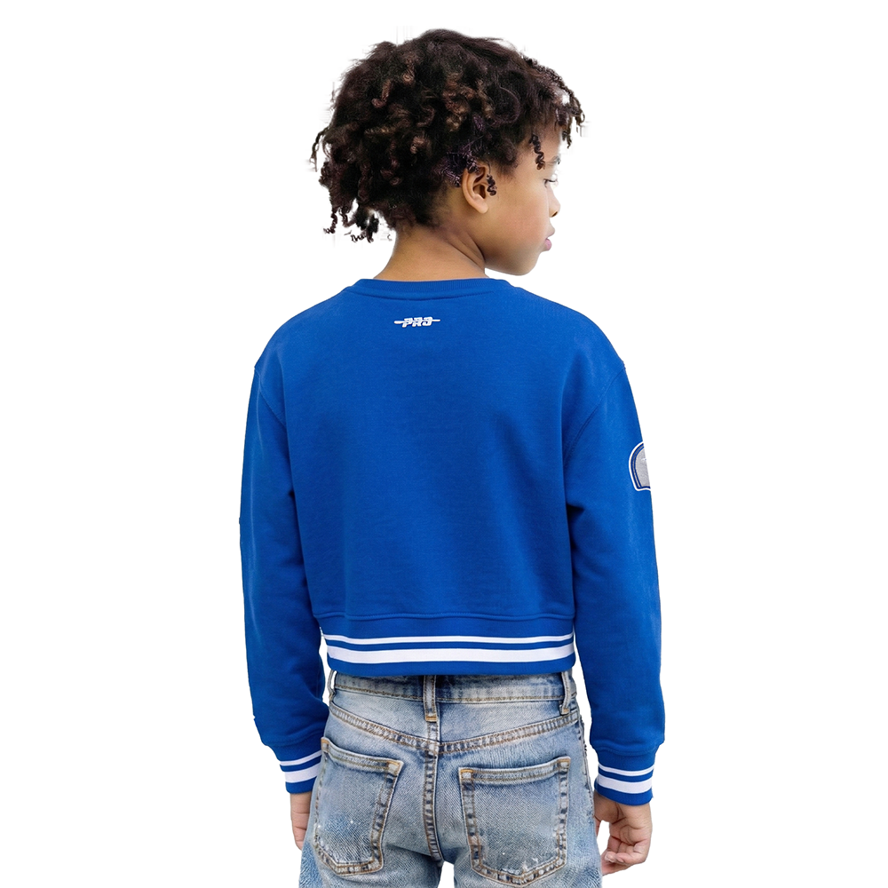 NFL DALLAS COWBOYS RETRO CLASSIC CHANDAIL À COL ROND EN MOLLETON CÔTELÉ POUR FILLE JUNIOR (BLEU DODGER)