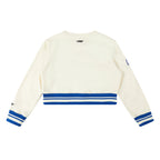 NFL DALLAS COWBOYS RETRO CLASSIC CHANDAIL À COL ROND EN MOLLETON CÔTELÉ POUR FILLE JUNIOR (COQUILLE D'ŒUF/BLEU DODGER)