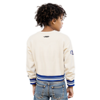 NFL DALLAS COWBOYS RETRO CLASSIC CHANDAIL À COL ROND EN MOLLETON CÔTELÉ POUR FILLE JUNIOR (COQUILLE D'ŒUF/BLEU DODGER)