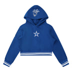 NFL DALLAS COWBOYS RETRO CLASSIC BIG GIRL'S RIB FLC PO HOODIE (DODGER BLUE)