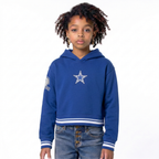 NFL DALLAS COWBOYS RETRO CLASSIC BIG GIRL'S RIB FLC PO HOODIE (DODGER BLUE)