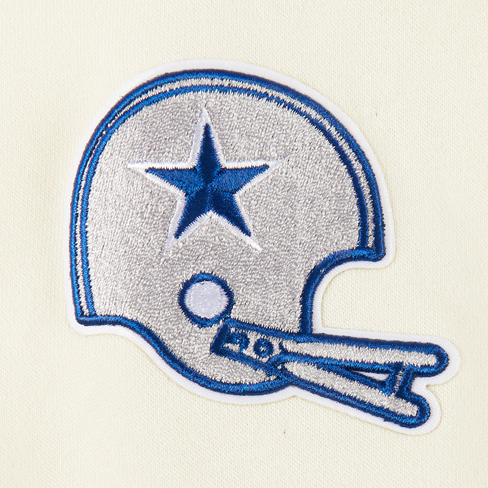 NFL DALLAS COWBOYS RETRO CLASSIC CHANDAIL À CAPUCHON EN MOLLETON CÔTELÉ POUR FILLE JUNIOR (COQUILLE D'ŒUF/BLEU DODGER)