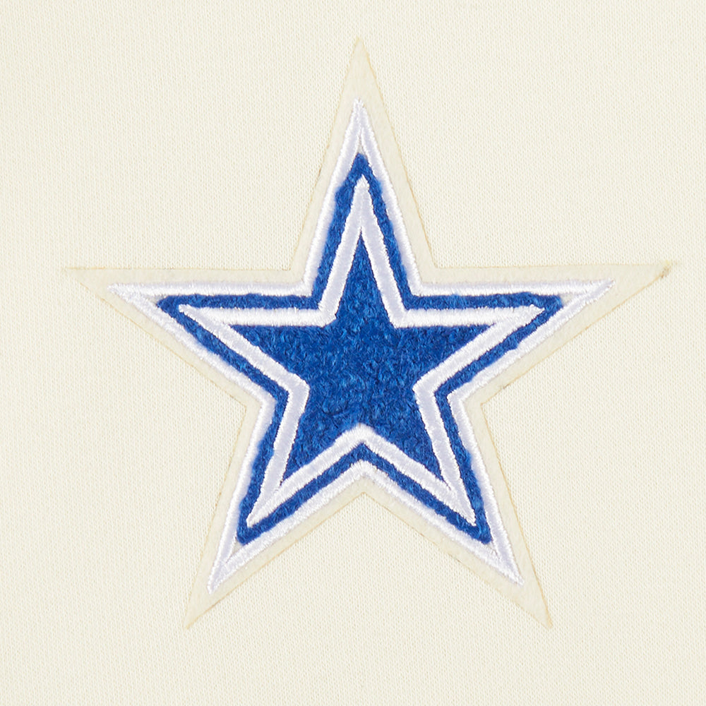 NFL DALLAS COWBOYS RETRO CLASSIC CHANDAIL À CAPUCHON EN MOLLETON CÔTELÉ POUR FILLE JUNIOR (COQUILLE D'ŒUF/BLEU DODGER)
