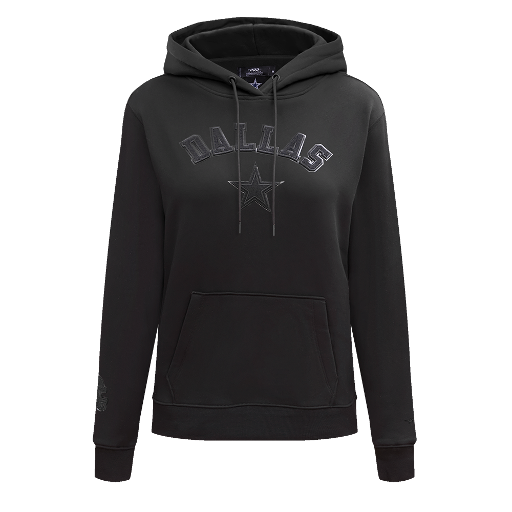 NFL DALLAS COWBOYS TRIPLE BLACK WOMEN'S PULLOVER HOODIE (TRIPLE BLACK)