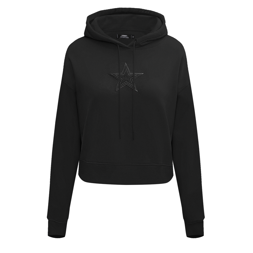 NFL DALLAS COWBOYS TRIPLE BLACK CHANDAIL À CAPUCHON COURT POUR FEMME (TRIPLE NOIR)