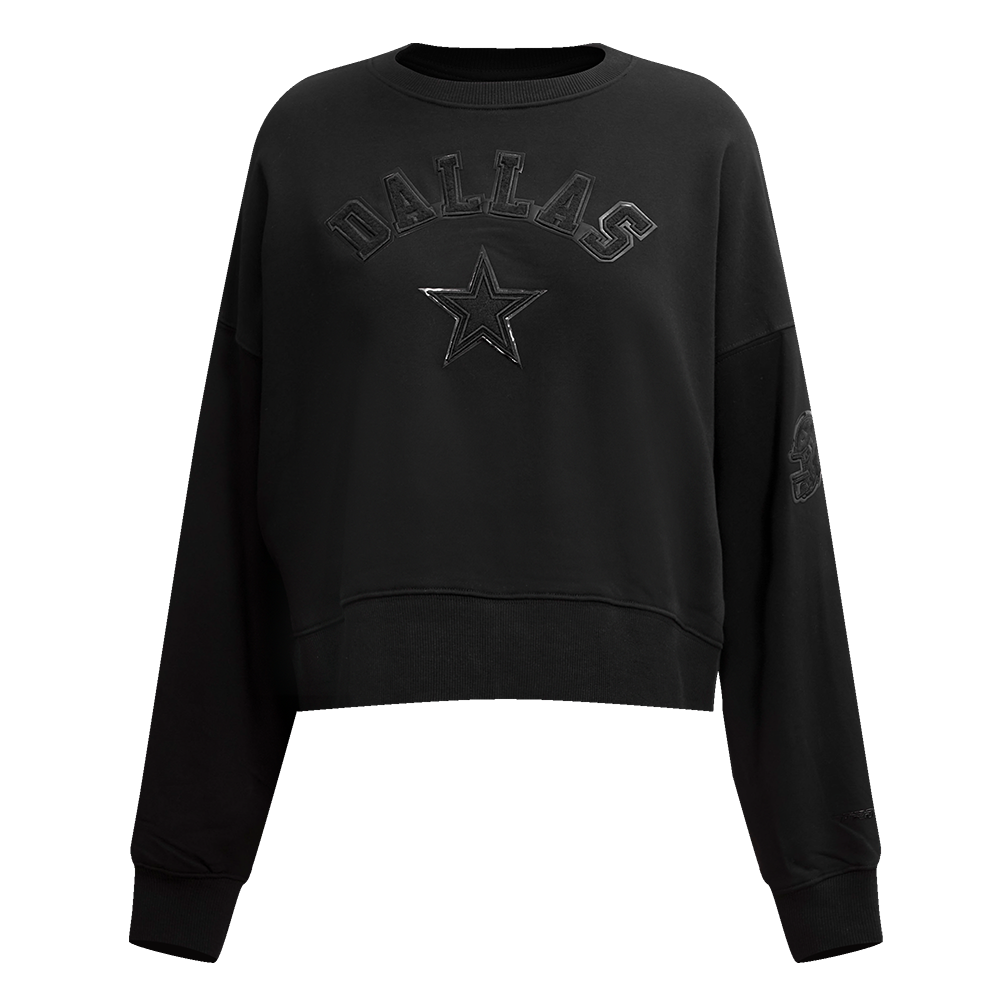 NFL DALLAS COWBOYS TRIPLE BLACK WOMEN'S CREWNECK (TRIPLE BLACK)