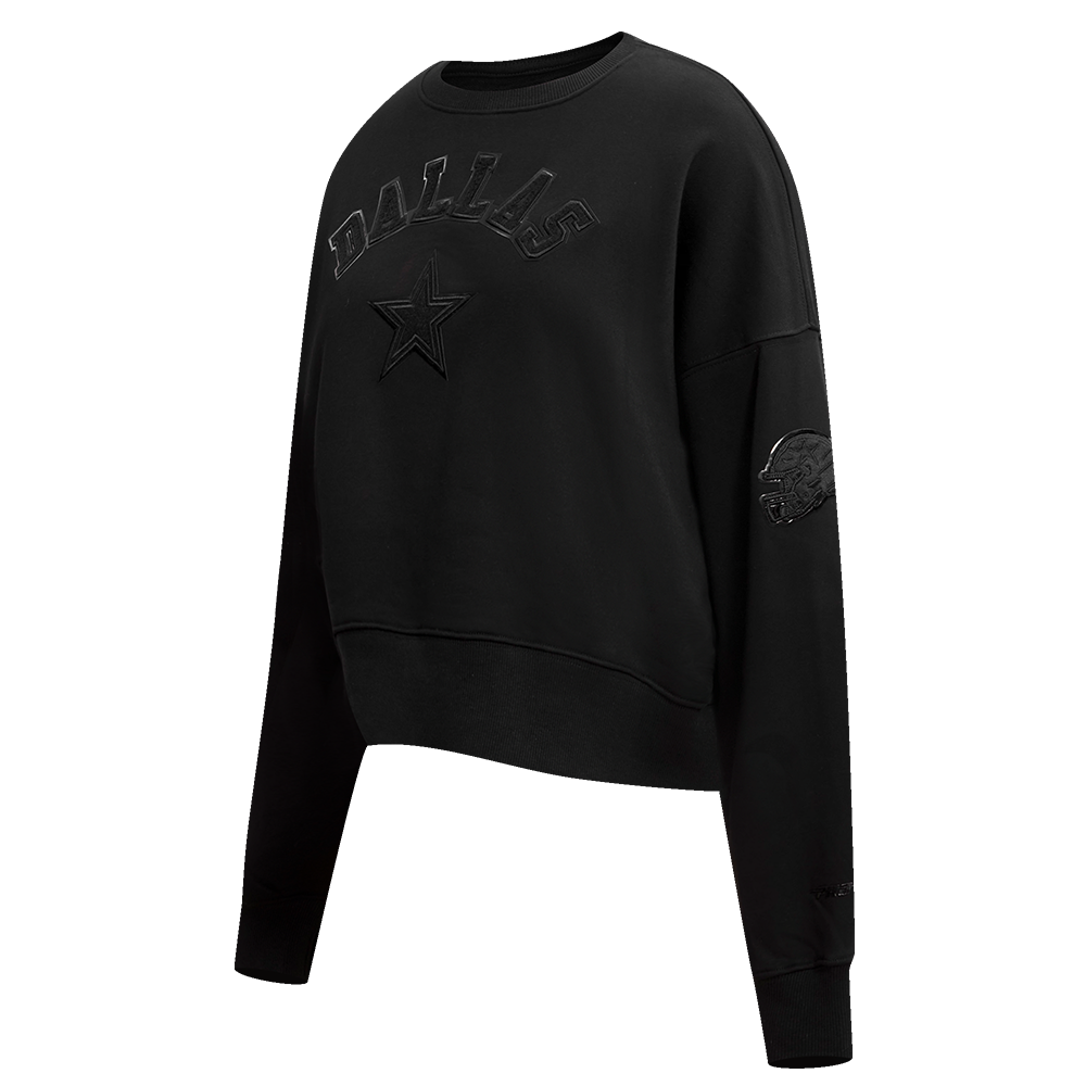 NFL DALLAS COWBOYS TRIPLE BLACK WOMEN'S CREWNECK (TRIPLE BLACK)
