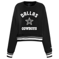 NFL DALLAS COWBOYS PEARLS CHANDAIL À COL ROND EN MOLLETON CÔTELÉ POUR FEMME (NOIR)