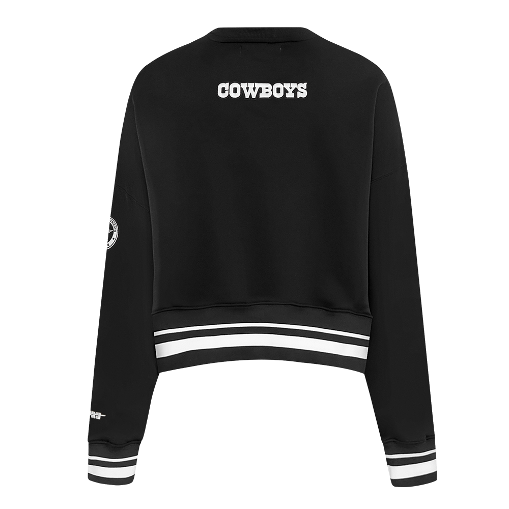 NFL DALLAS COWBOYS PEARLS CHANDAIL À COL ROND EN MOLLETON CÔTELÉ POUR FEMME (NOIR)