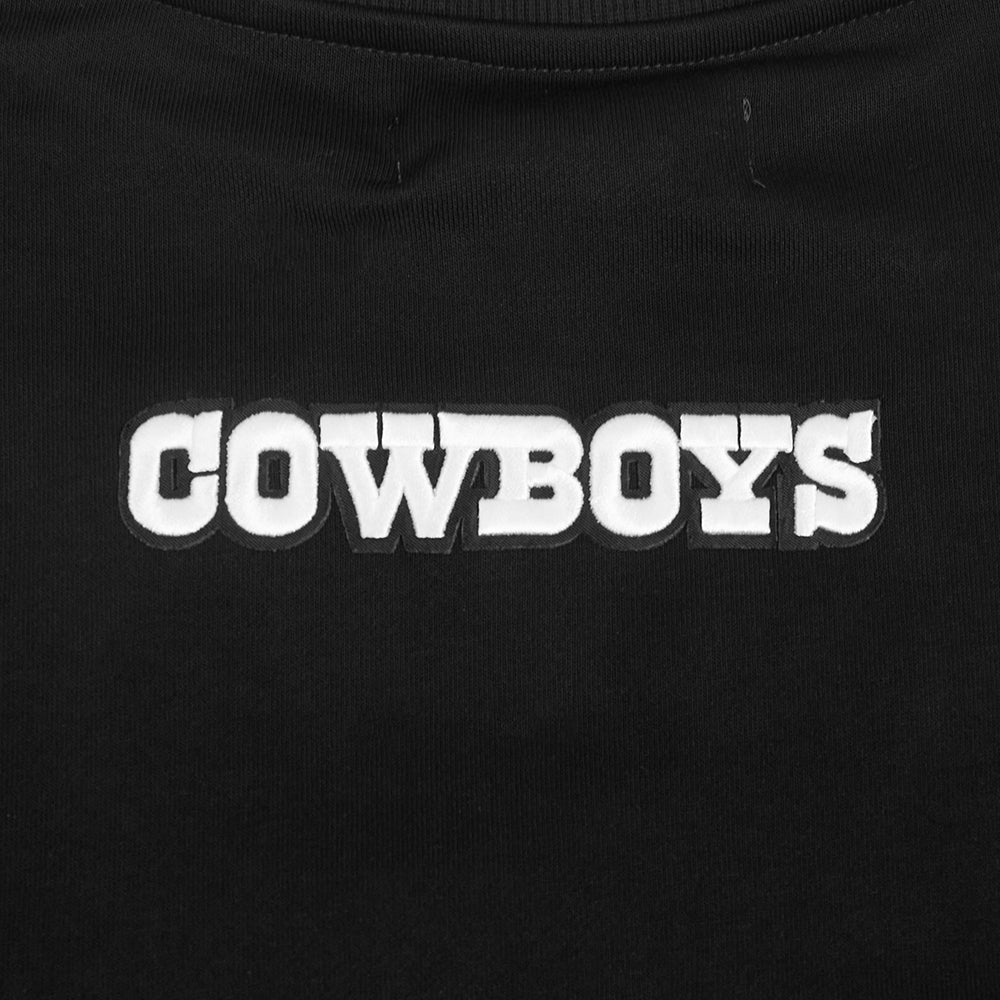 NFL DALLAS COWBOYS PEARLS CHANDAIL À COL ROND EN MOLLETON CÔTELÉ POUR FEMME (NOIR)