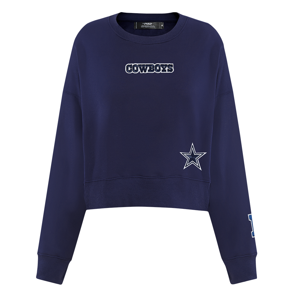 NFL DALLAS COWBOYS WINGSPAN WOMEN'S FLEECE CREWNECK (MIDNIGHT NAVY)