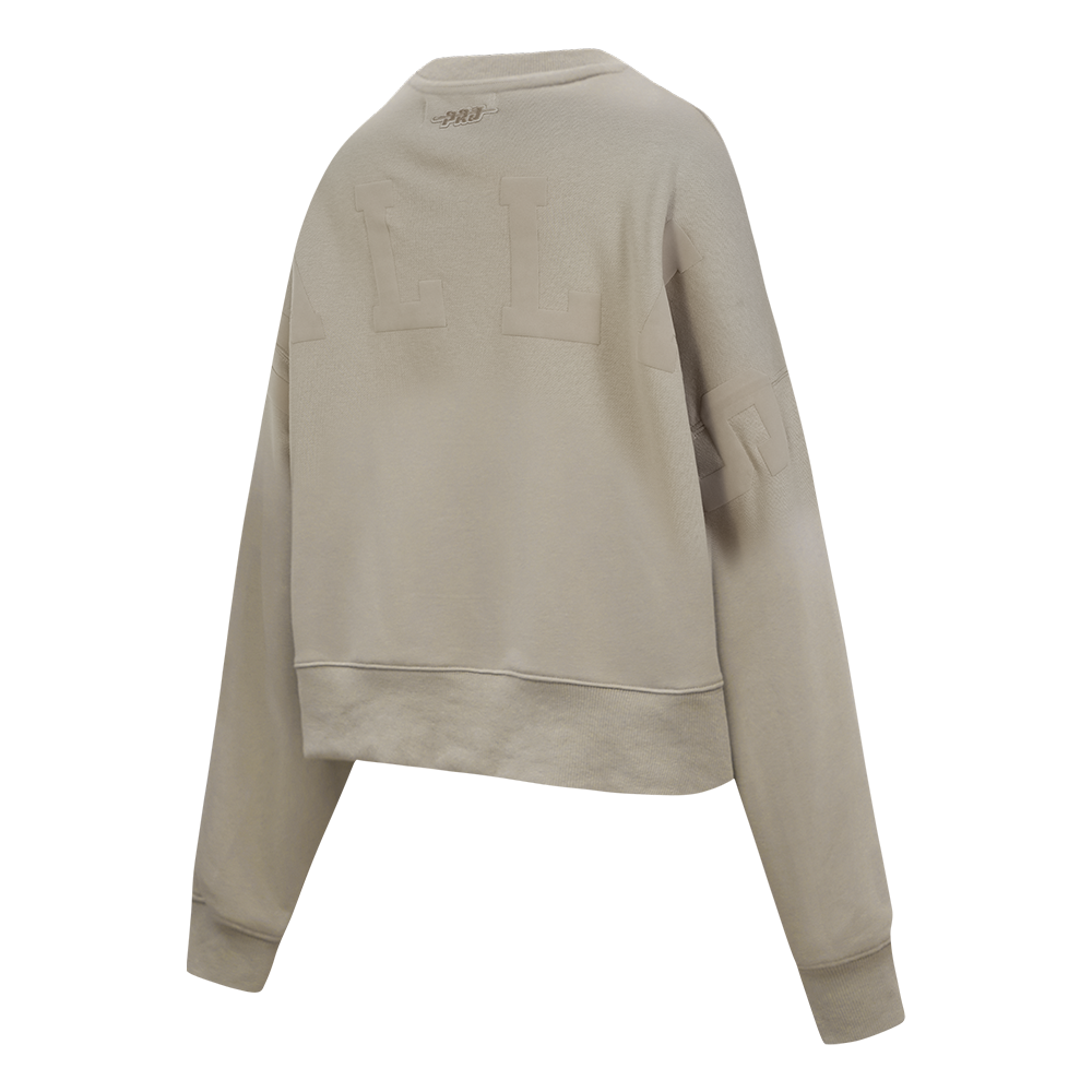 NFL DALLAS COWBOYS WINGSPAN WOMEN'S FLEECE CREWNECK (TAUPE)