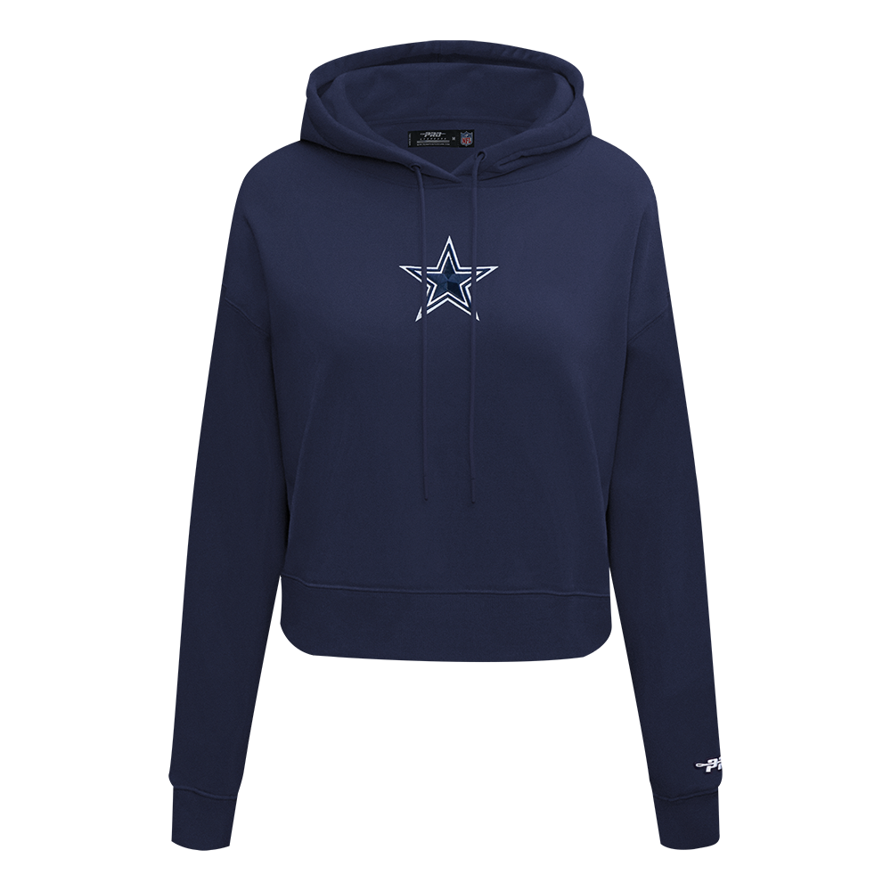 NFL DALLAS COWBOYS WINGSPAN WOMEN'S FLC CROPPED PO HOODIE (MIDNIGHT NAVY)