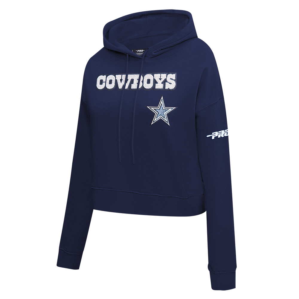 NFL DALLAS COWBOYS GAME DAY CLASSICS WOMEN'S DK CROPPED PO HOODIE (MIDNIGHT NAVY)