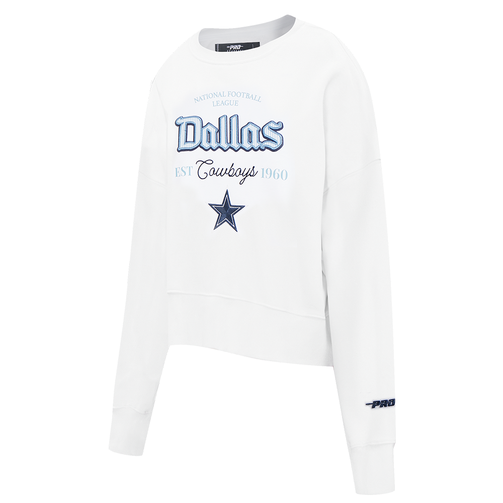 NFL DALLAS COWBOYS COUNTRY CLUB WOMEN'S DOUBLE KNIT CREWNECK (WHITE)