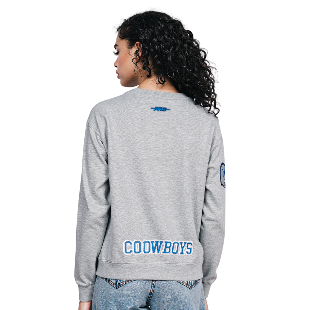 NFL DALLAS COWBOYS BEST OF WOMEN'S STANDARD FLC CREWNECK (DARK HEATHER GRAY)