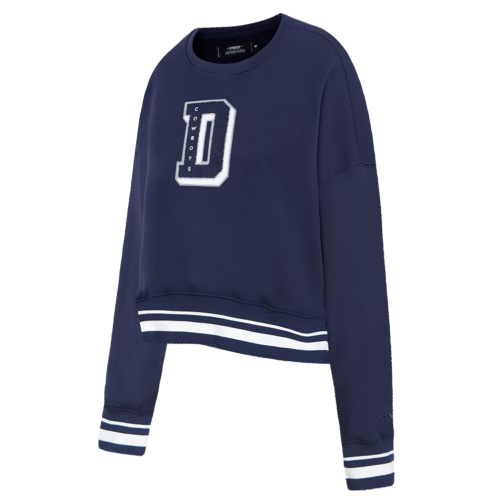 NFL DALLAS COWBOYS MASHUP WOMEN'S RIB CREWNECK (MIDNIGHT NAVY)