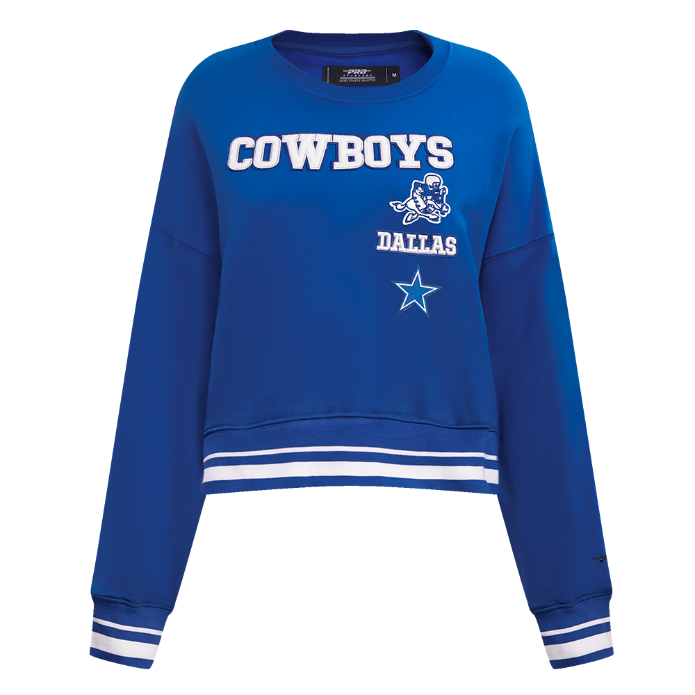 NFL DALLAS COWBOYS RETRO CLASSIC WOMEN'S CREWNECK (DODGER BLUE)