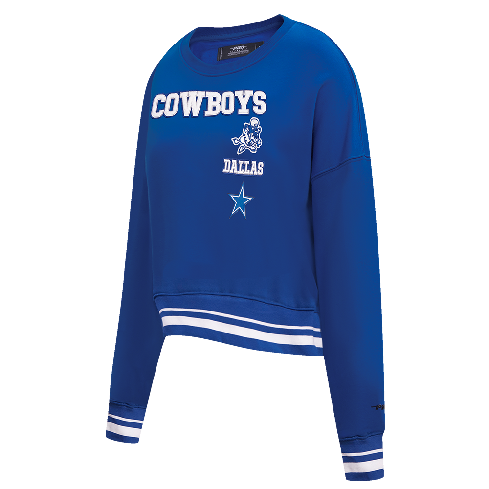 NFL DALLAS COWBOYS RETRO CLASSIC WOMEN'S CREWNECK (DODGER BLUE)
