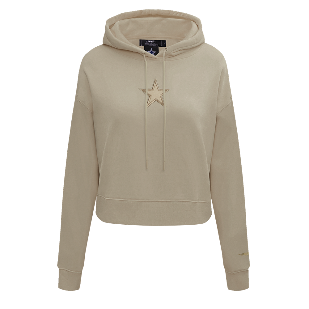 NFL DALLAS COWBOYS NEUTRAL CHANDAIL À CAPUCHON COURT POUR FEMME (TAUPE)