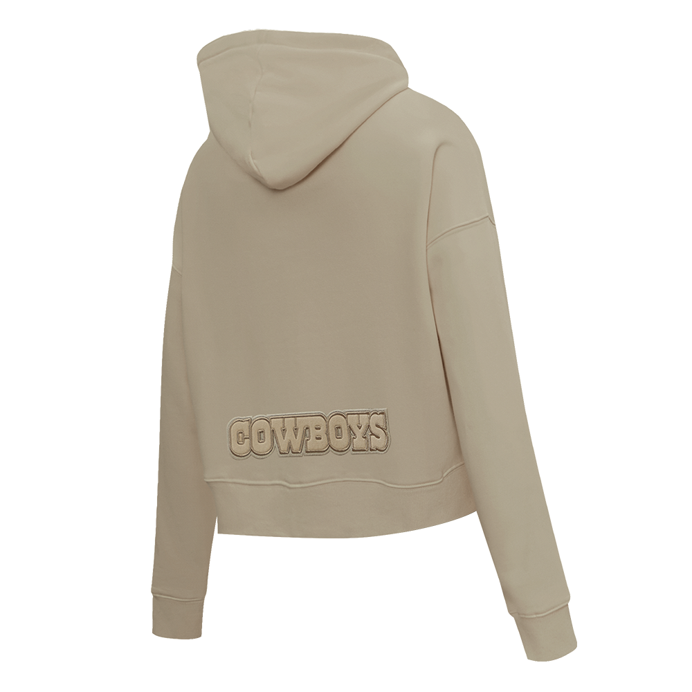 NFL DALLAS COWBOYS NEUTRAL CHANDAIL À CAPUCHON COURT POUR FEMME (TAUPE)
