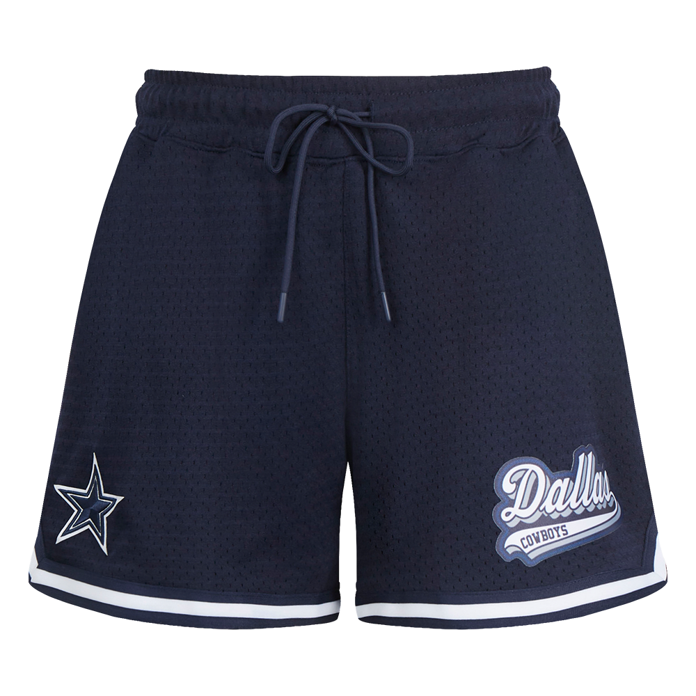 NFL DALLAS COWBOYS SCRIPT TAIL WOMEN'S MESH TAPE SHORT (MIDNIGHT NAVY)