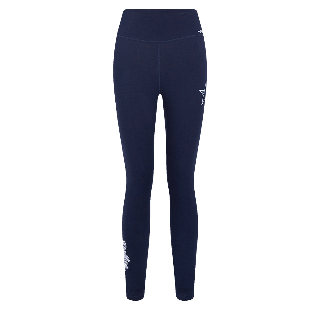 NFL DALLAS COWBOYS SCRIPT TAIL WOMEN'S HIGH WAIST JERSEY LEGGING (MIDNIGHT NAVY)