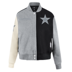 NFL DALLAS COWBOYS REVERSE FRENCH TERRY BLOUSON COLLÉGIAL EN LAINE POUR FEMME (NOIR/GRIS/COQUILLE D'ŒUF)