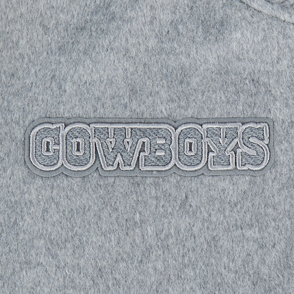 NFL DALLAS COWBOYS REVERSE FRENCH TERRY BLOUSON COLLÉGIAL EN LAINE POUR FEMME (NOIR/GRIS/COQUILLE D'ŒUF)