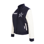 NFL DALLAS COWBOYS GAME DAY CLASSICS WOMEN'S WOOL VARSITY JACKET (MIDNIGHT NAVY/WHITE)