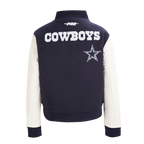 NFL DALLAS COWBOYS GAME DAY CLASSICS WOMEN'S WOOL VARSITY JACKET (MIDNIGHT NAVY/WHITE)
