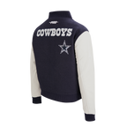 NFL DALLAS COWBOYS GAME DAY CLASSICS WOMEN'S WOOL VARSITY JACKET (MIDNIGHT NAVY/WHITE)