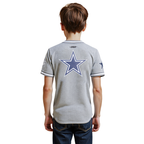 NFL DALLAS COWBOYS CLASSIC T-SHIRT EN FILET À MANCHES COURTES POUR GARÇON ENFANT (GRIS)