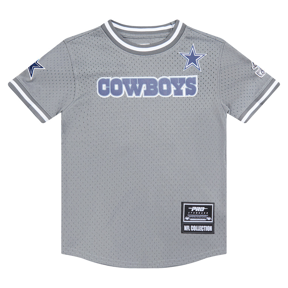 NFL DALLAS COWBOYS CLASSIC T-SHIRT EN FILET À MANCHES COURTES POUR GARÇON ENFANT (GRIS)