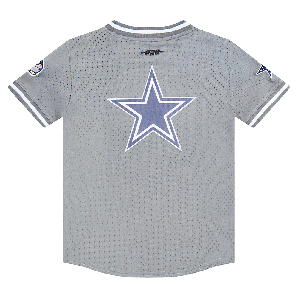 NFL DALLAS COWBOYS CLASSIC T-SHIRT EN FILET À MANCHES COURTES POUR GARÇON ENFANT (GRIS)