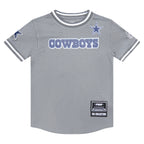 NFL DALLAS COWBOYS CLASSIC T-SHIRT EN FILET À MANCHES COURTES POUR GARÇON ENFANT (GRIS)