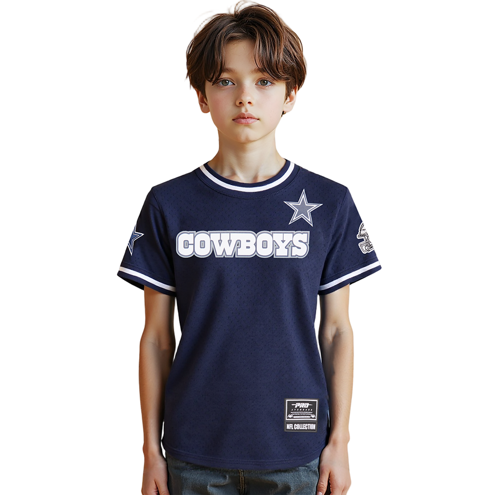 NFL DALLAS COWBOYS CLASSIC LITTLE BOY'S SHORT SLEEVE MESH TEE (MIDNIGHT NAVY)