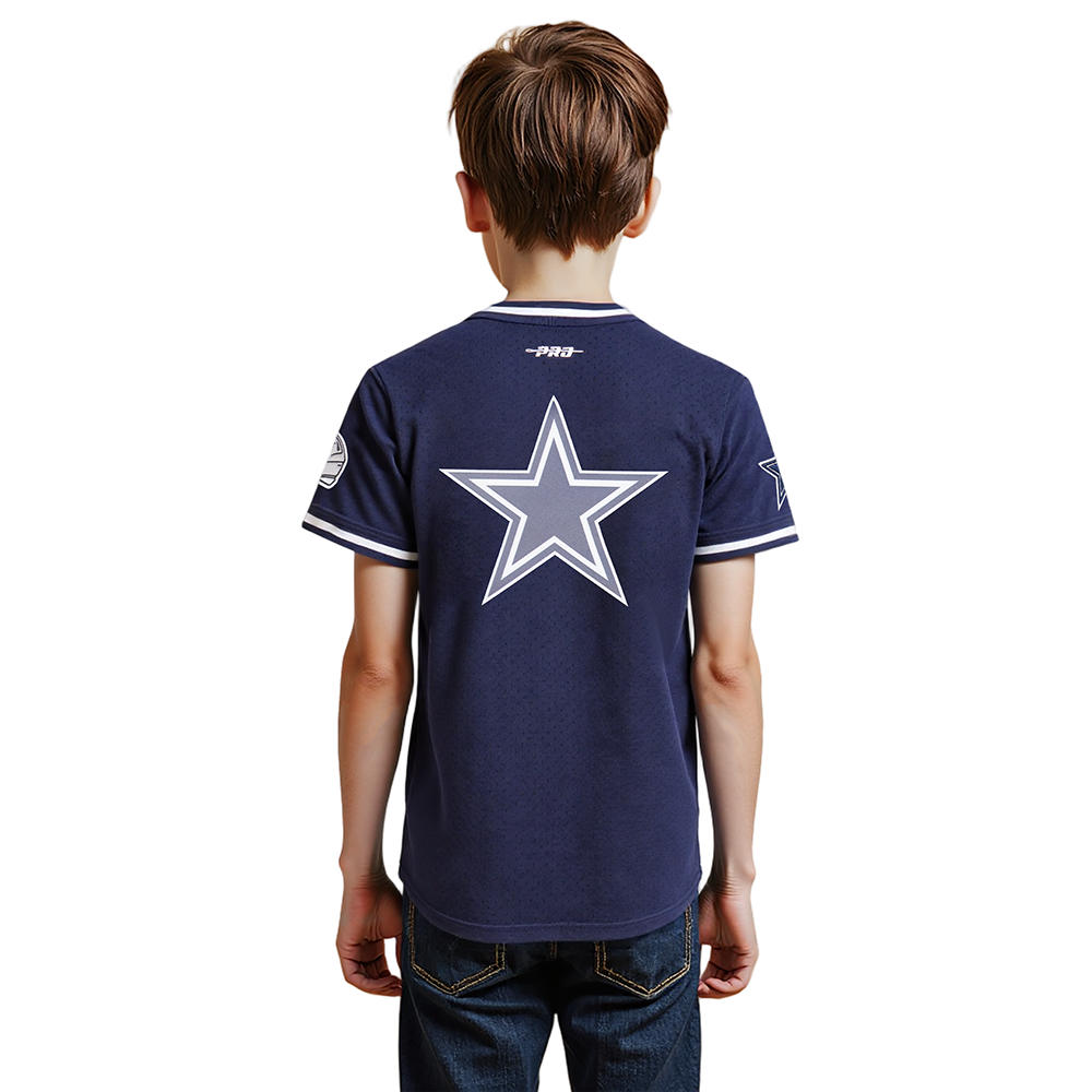 NFL DALLAS COWBOYS CLASSIC LITTLE BOYS SHORT SLEEVE MESH TEE (MIDNIGHT NAVY)